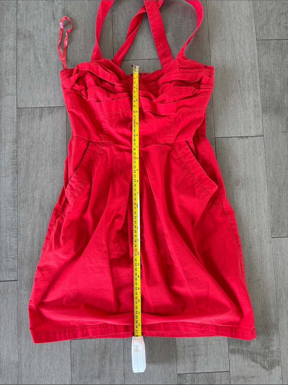 Dynamite Red Sleeveless Fit-and-Flare Dress - Picture 3 of 7